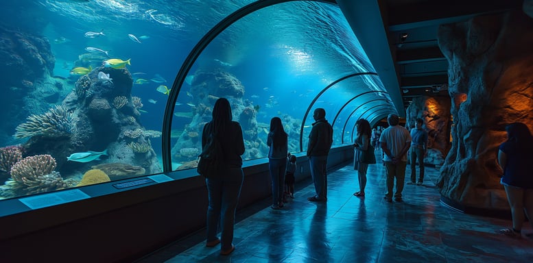 a group of people in Maui Ocean Center