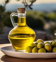 a bottle of olive oil produced in Alacati, Turkey a bottle of olive oil produced in Alacati, Turkey