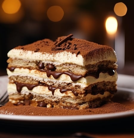 a piece of cake with chocolate frosting on a plate