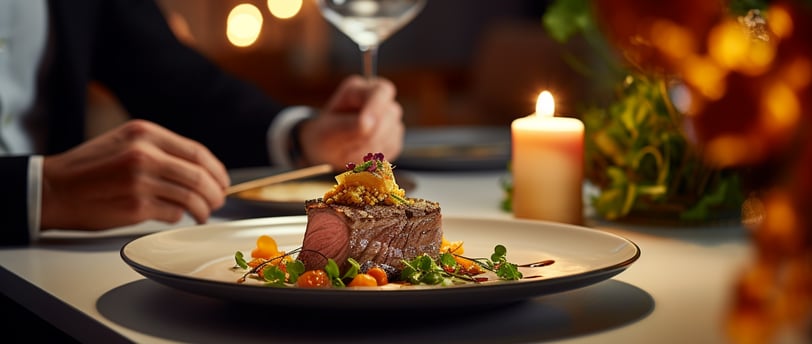 a man is sitting at a table with a glass of wine