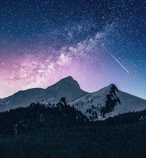 snow mountain under stars snow mountain under stars
