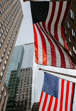high rise buildings during night time