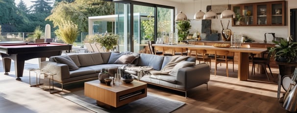 inside of a large vacation villa rental in Orlando, Florida