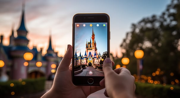 iPhone shot of the castles in Walt Disney World Resort Orlando
