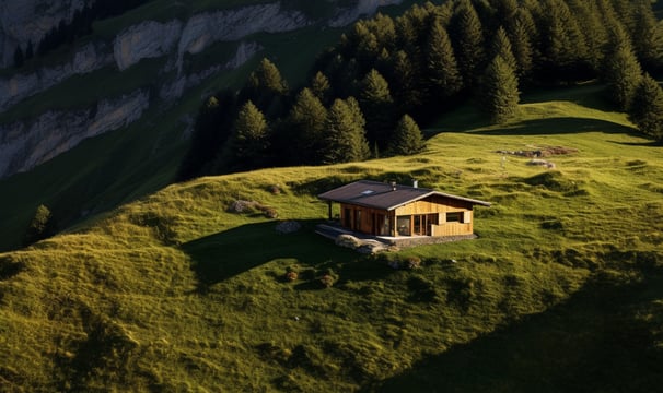Remote vacation rental mountain cabin in Switzerland