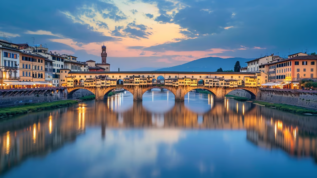 a bridge over a river with buildings in the background a bridge over a river with buildings in the background
