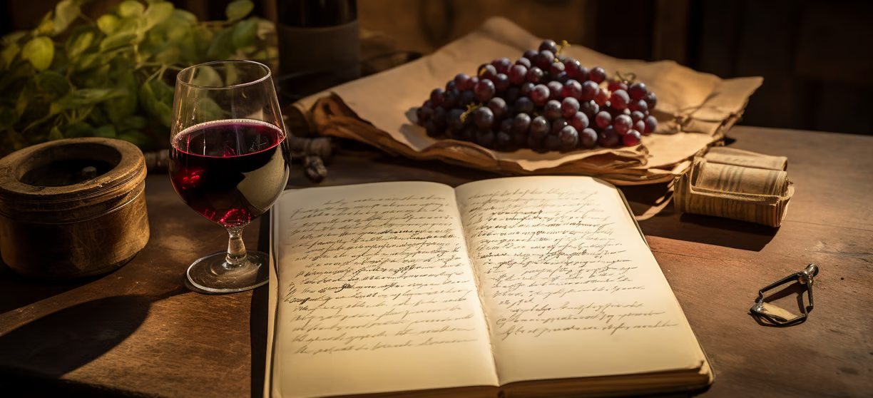 A book beside a glass of wine A book beside a glass of wine