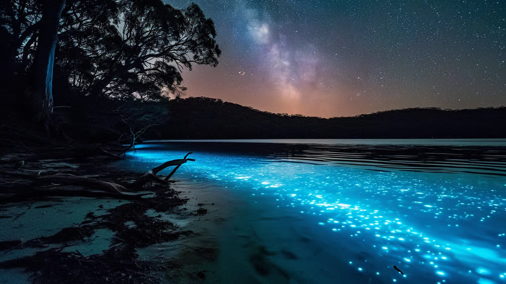 bioluminescent bays in Gippsland Lakes, Australia bioluminescent bays in Gippsland Lakes, Australia