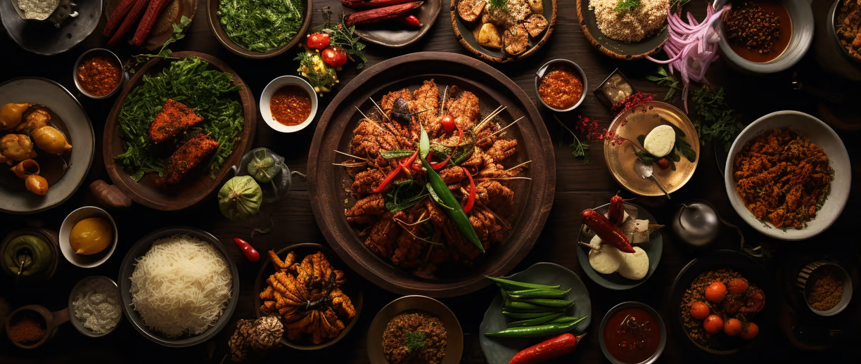 a table filled with traditional food a table filled with traditional food