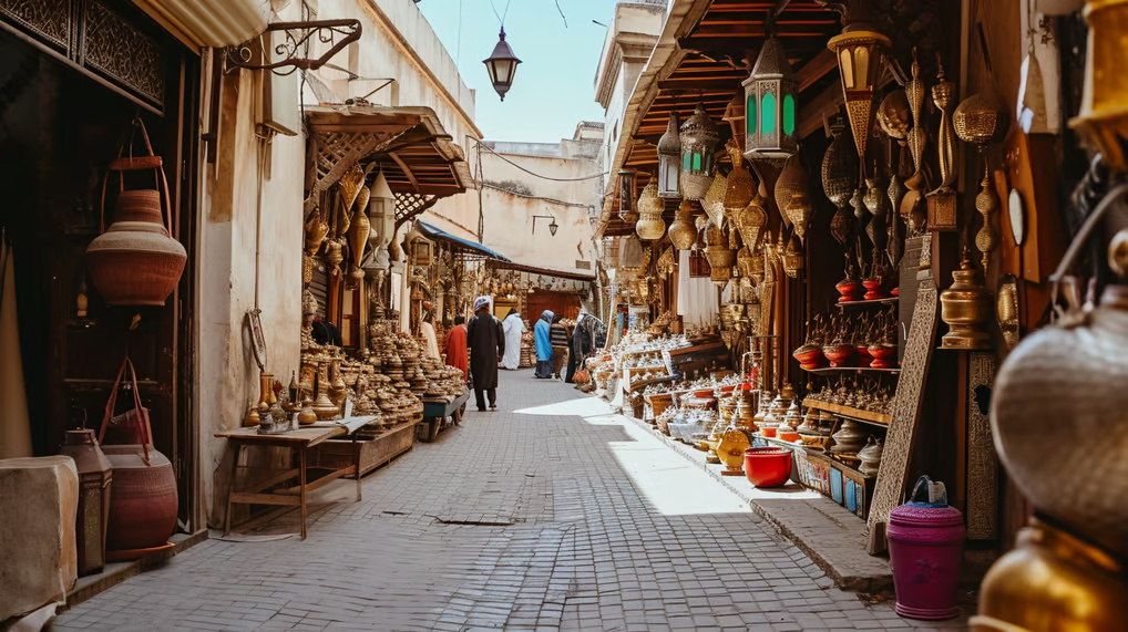 A narrow alley with a lot of shops and local finds A narrow alley with a lot of shops and local finds