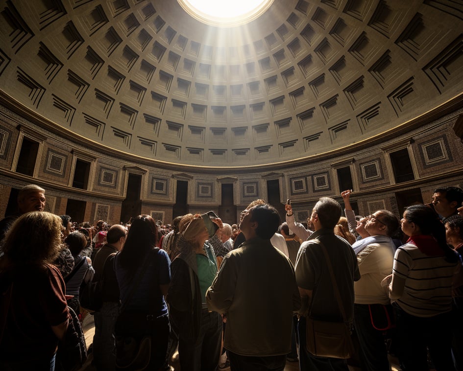 people observing a church in rome