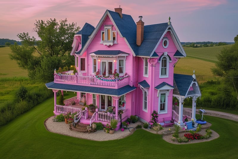 A Pink Barbie Castle home rental in Wisconsin, USA.