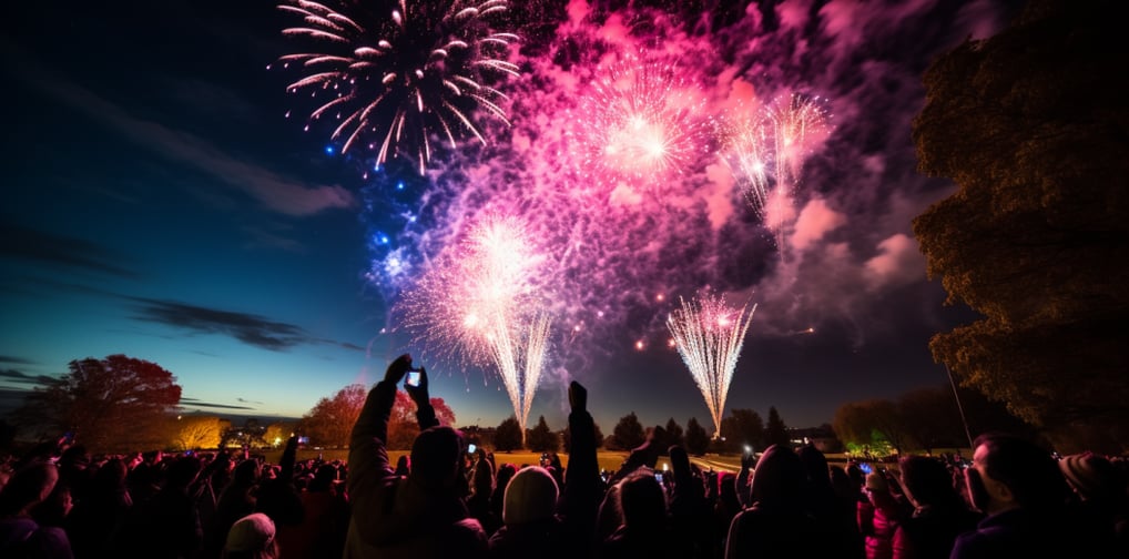 fireworks during a nighttime festival