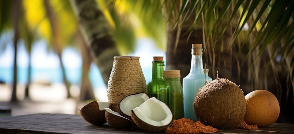 bottles of coconut oil