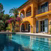 luxury villa in saint tropez in vibrant colors