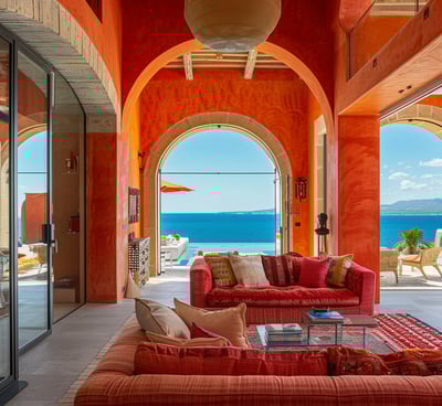 luxury villa in saint tropez in vibrant colors