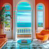 luxury villa in saint tropez in vibrant colors