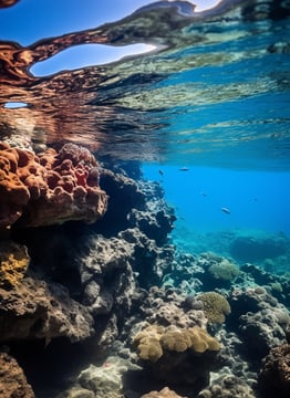 coral reef in a dive site in Kona, Hawaii