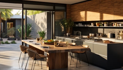 elegant living room with tropical motifs