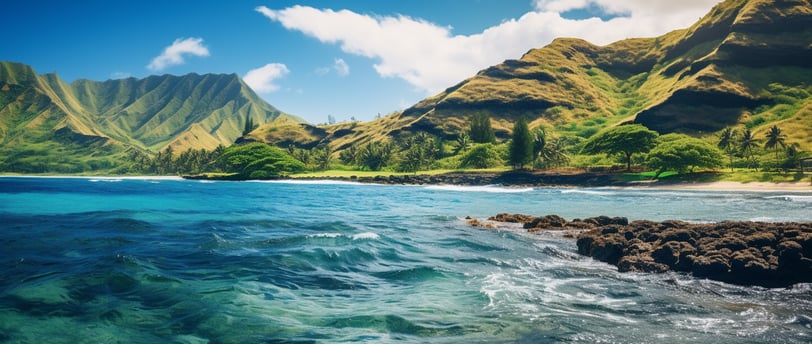 sea waves at hawaii beach