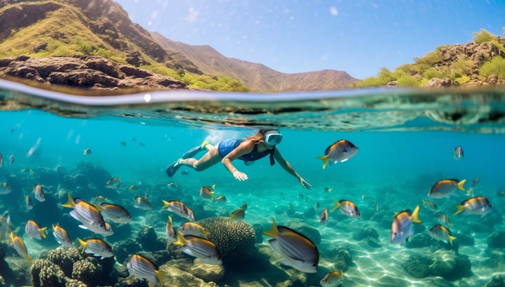 snorkeling_in_hawaii_islands_with_friends_summer