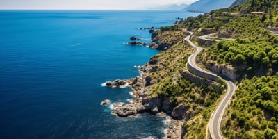 Aerial view of amalfi coast in Italy Aerial view of amalfi coast in Italy