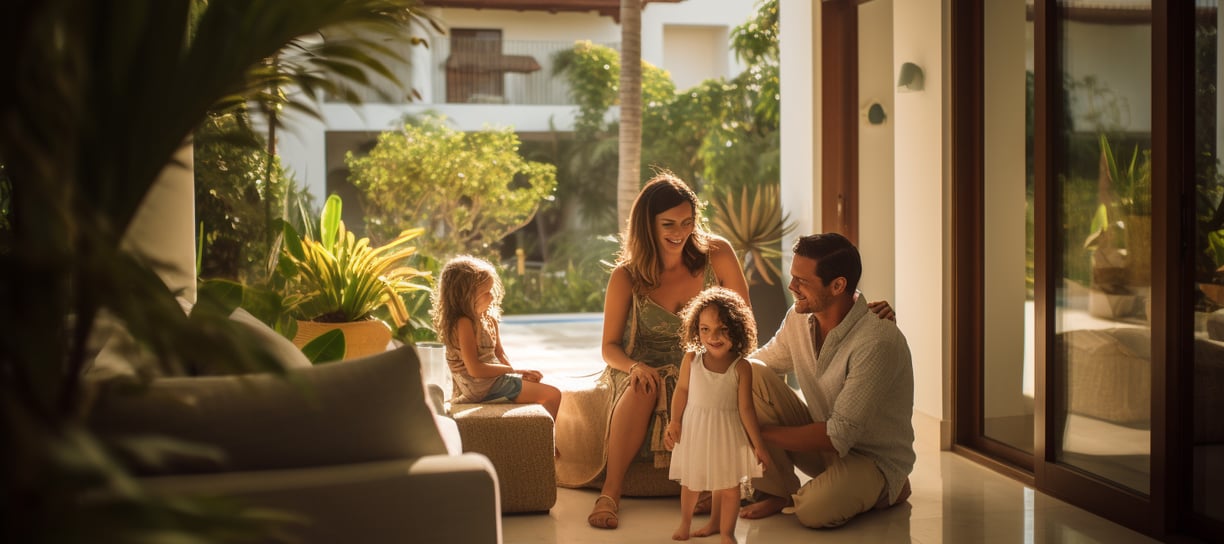 family bonding in a rental villa