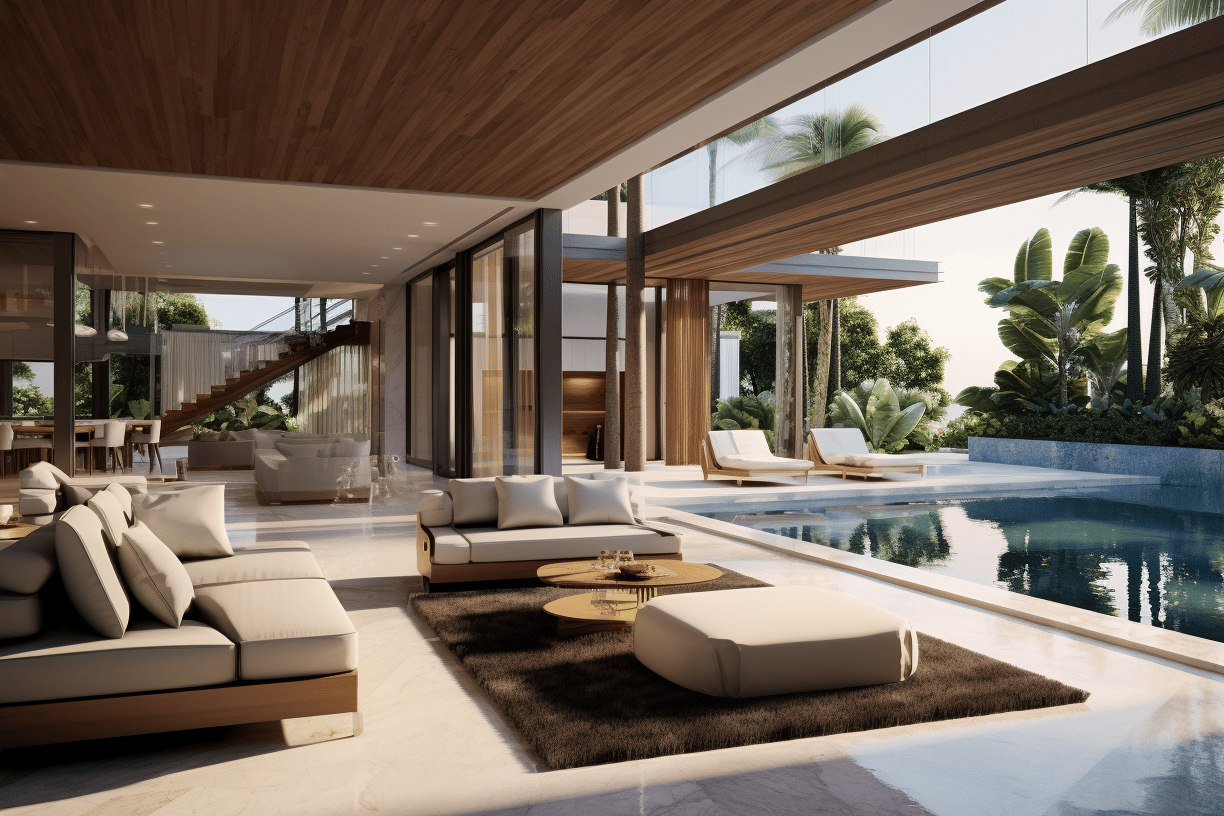 Unique villa's poolside