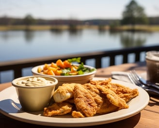 fresh catfish meal scene a plated dish of freshly