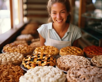 homemade pies scene a bakery display