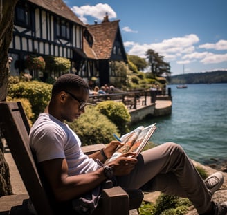 a high definition candid image of a solo traveler