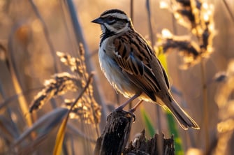 an endemic Italian bird resting in the Fucecchio marshlands.