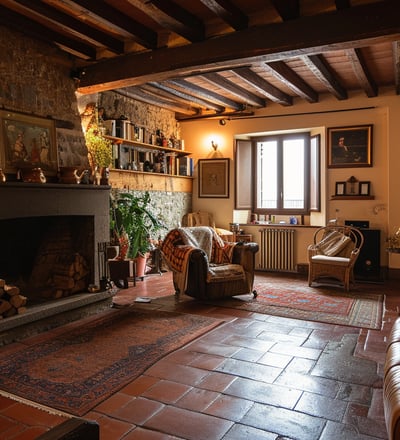 the interior of a rental home in Florence, Italy.