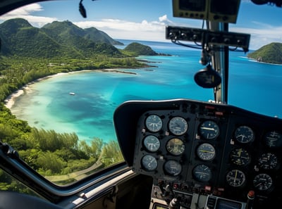 Seychelles from above: Stunning blue waters contrast with lush green islands