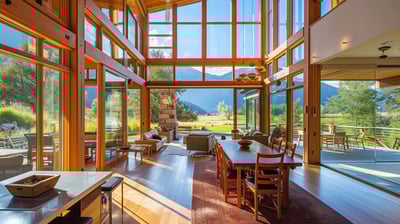 Sunlit haven: eco-friendly living with Montana's grandeur at your doorstep.