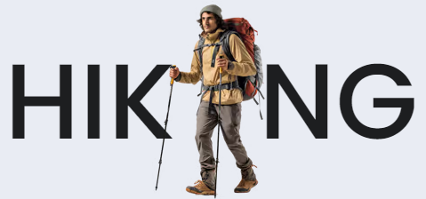 text with a pic of a man hiking with a backpack