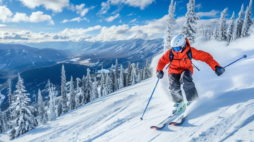 a man skiing in the montana ski resort