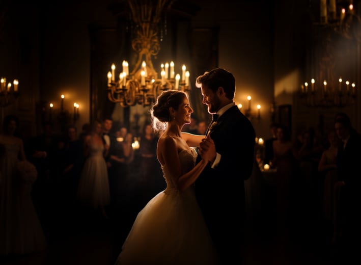 A wedding reception at the ballroom of the Renwick Mansion