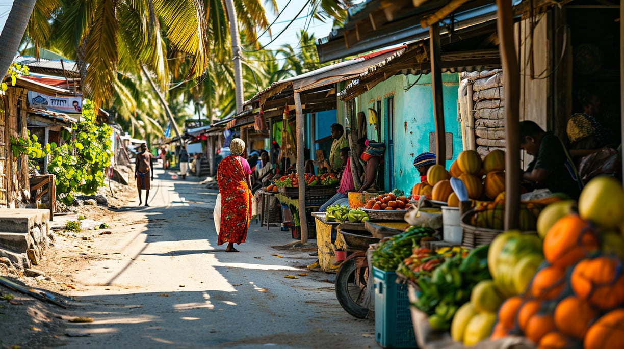 local market of Thoddoo Island in Maldives