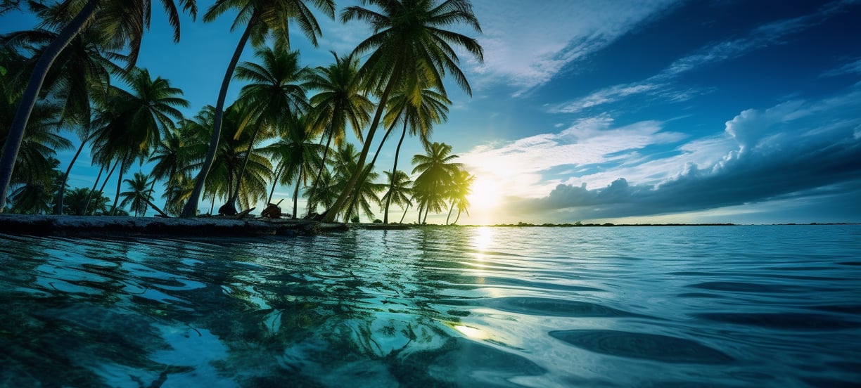 palm trees beside the ocean