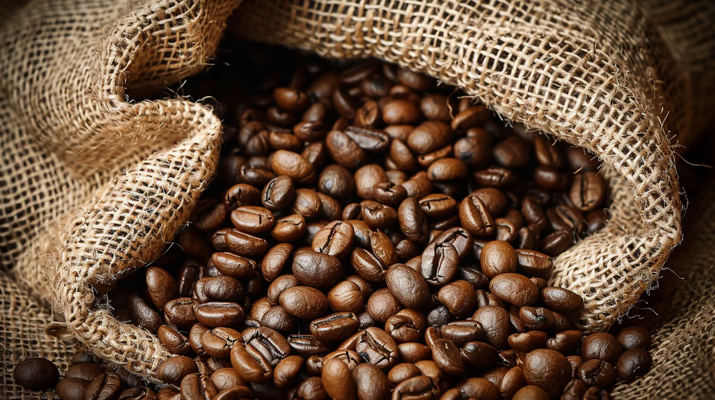 a bag of coffee beans