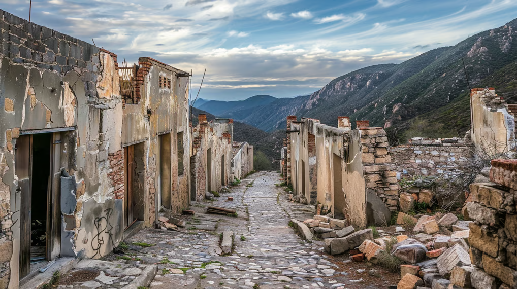 abandoned buildings in Real de Catorce, Mexico