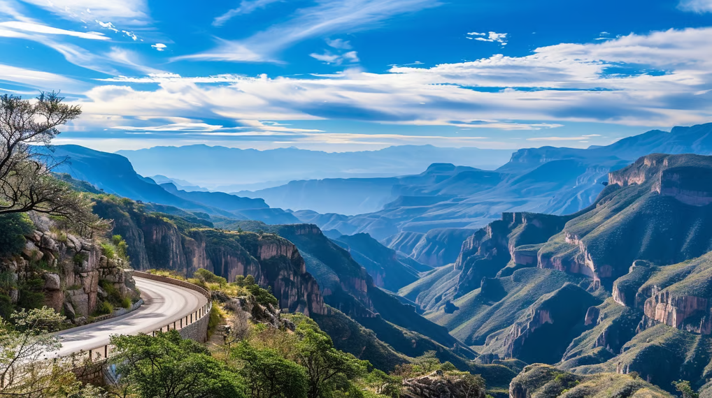 a winding road in the mountains of mexico