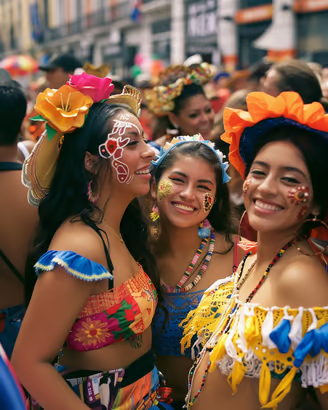 a group of people dressed in colorful costume during a festival in mexico a group of people dressed in colorful costume during a festival in mexico