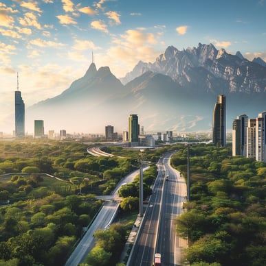 a city skyline with a mountain in the background in mexico a city skyline with a mountain in the background in mexico