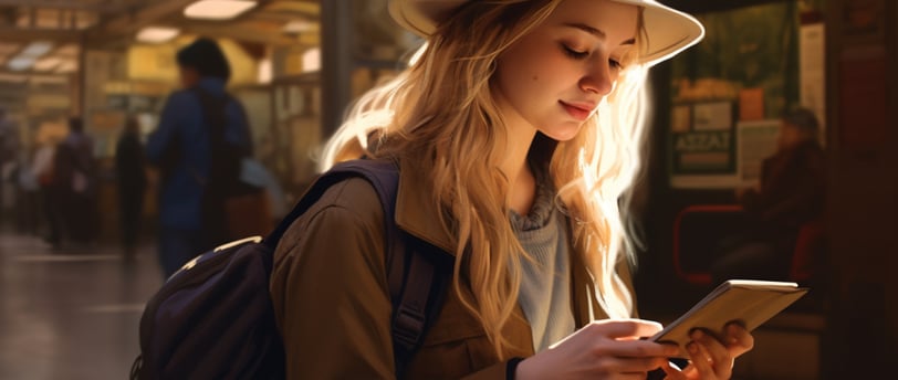 a solo female traveler in a hat mini tablet a solo female traveler in a hat mini tablet