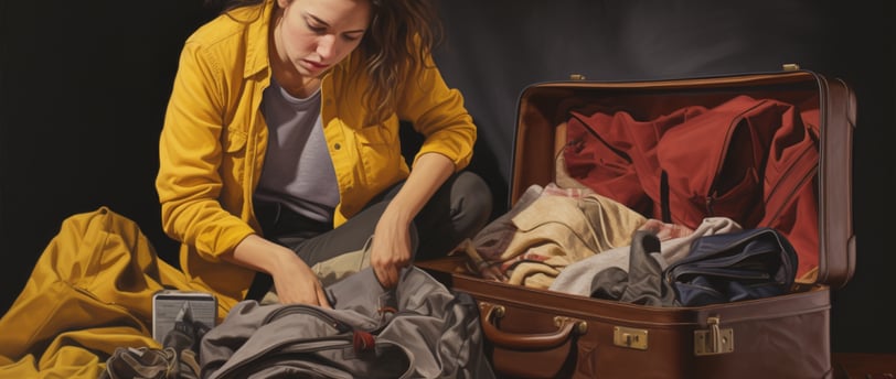 a woman struggling with a suitcase a woman struggling with a suitcase