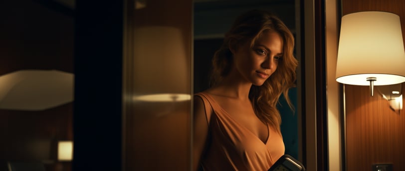 a woman in a dress standing in a doorway a woman in a dress standing in a doorway