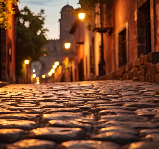 cobblestone lanes in San Miguel de Allende, Mexico