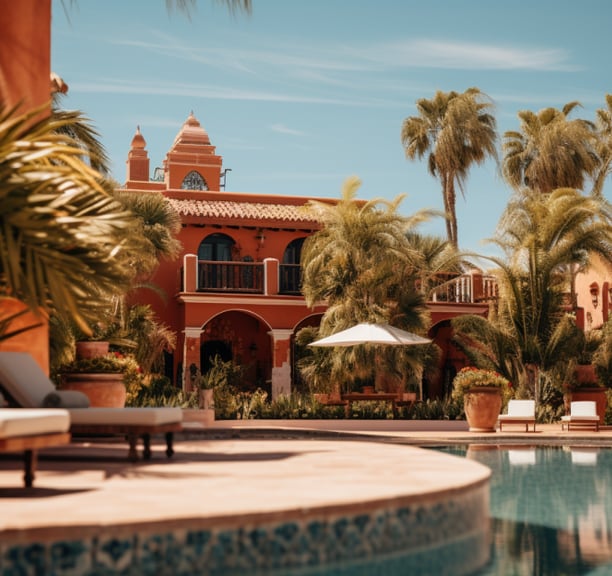 a hotel with a pool in Mexico